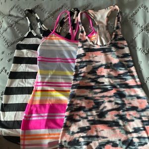 Lot of 3 size small/xtra small Lululemon racer back tanks